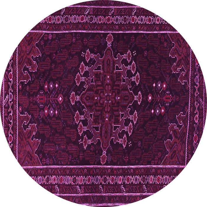 Round Persian Pink Traditional Rug, tr1484pnk
