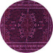 Round Persian Pink Traditional Rug, tr1484pnk