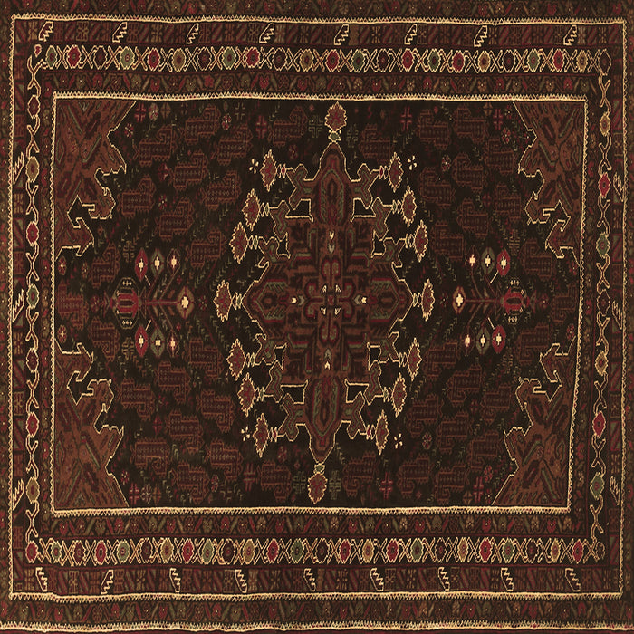 Square Persian Brown Traditional Rug, tr1484brn