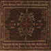 Square Persian Brown Traditional Rug, tr1484brn