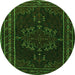 Square Persian Green Traditional Rug, tr1484grn