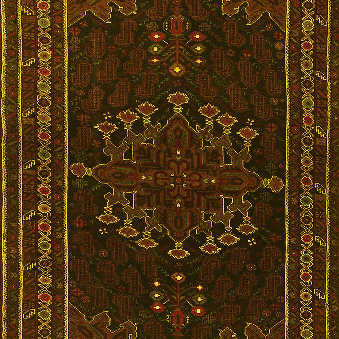 Machine Washable Persian Yellow Traditional Rug, wshtr1484yw