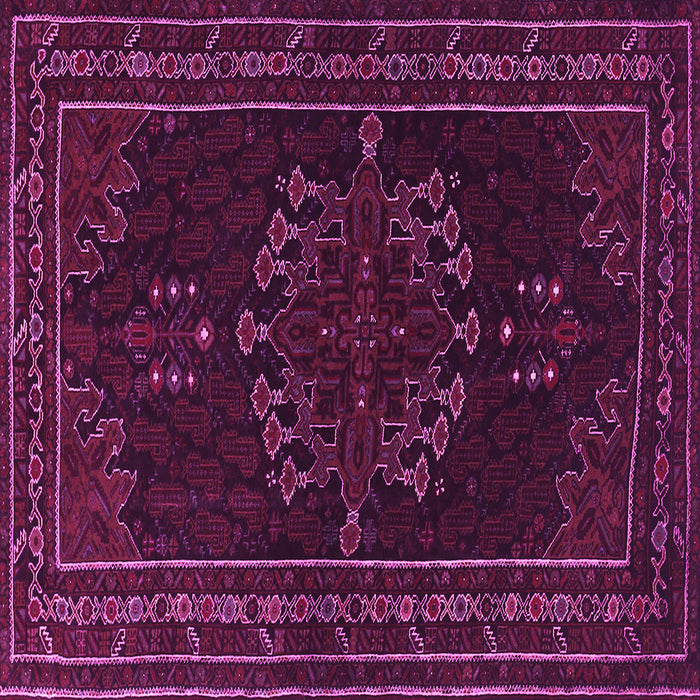 Square Machine Washable Persian Pink Traditional Rug, wshtr1484pnk