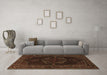 Machine Washable Persian Brown Traditional Rug in a Living Room,, wshtr1484brn