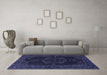 Machine Washable Persian Blue Traditional Rug in a Living Room, wshtr1484blu