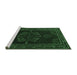 Sideview of Machine Washable Persian Emerald Green Traditional Area Rugs, wshtr1484emgrn