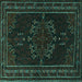 Square Persian Turquoise Traditional Rug, tr1484turq