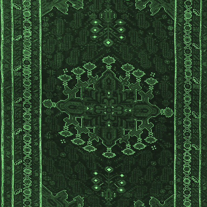 Machine Washable Persian Emerald Green Traditional Area Rugs, wshtr1484emgrn
