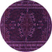 Round Persian Purple Traditional Rug, tr1484pur