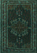 Machine Washable Persian Turquoise Traditional Area Rugs, wshtr1484turq