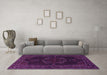 Machine Washable Persian Purple Traditional Area Rugs in a Living Room, wshtr1484pur