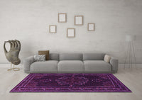 Machine Washable Persian Purple Traditional Rug, wshtr1484pur