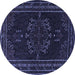 Round Persian Blue Traditional Rug, tr1484blu