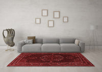 Machine Washable Persian Red Traditional Rug, wshtr1484red