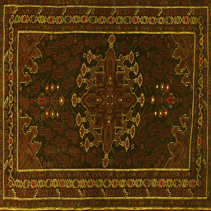 Square Persian Yellow Traditional Rug, tr1484yw