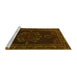 Sideview of Machine Washable Persian Yellow Traditional Rug, wshtr1484yw