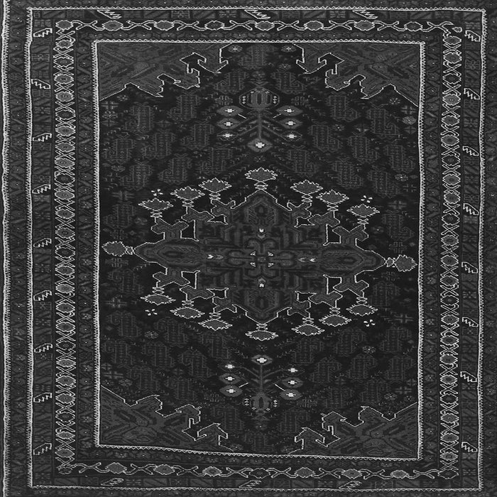 Round Machine Washable Persian Gray Traditional Rug, wshtr1484gry