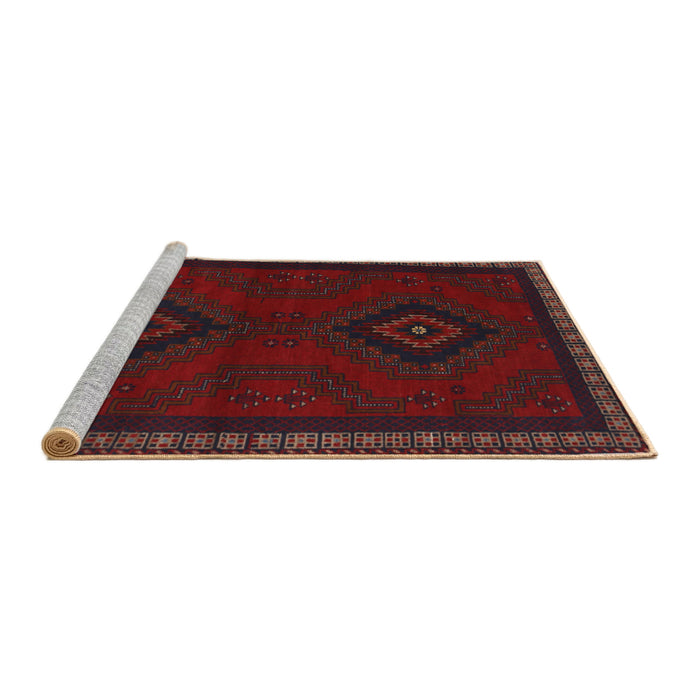 Sideview of Machine Washable Traditional Bakers Brown Rug, wshtr1485