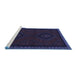 Sideview of Machine Washable Persian Blue Traditional Rug, wshtr1485blu