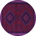 Round Persian Purple Traditional Rug, tr1485pur
