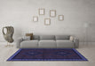 Machine Washable Persian Blue Traditional Rug in a Living Room, wshtr1485blu