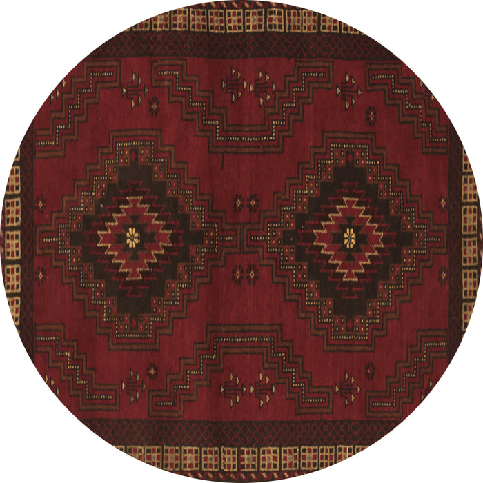 Round Persian Brown Traditional Rug, tr1485brn