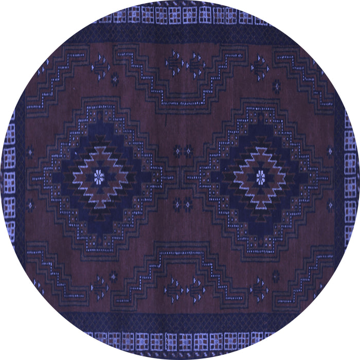 Round Persian Blue Traditional Rug, tr1485blu