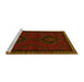 Sideview of Machine Washable Persian Yellow Traditional Rug, wshtr1485yw