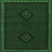 Square Persian Emerald Green Traditional Rug, tr1485emgrn
