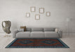 Machine Washable Persian Light Blue Traditional Rug in a Living Room, wshtr1485lblu