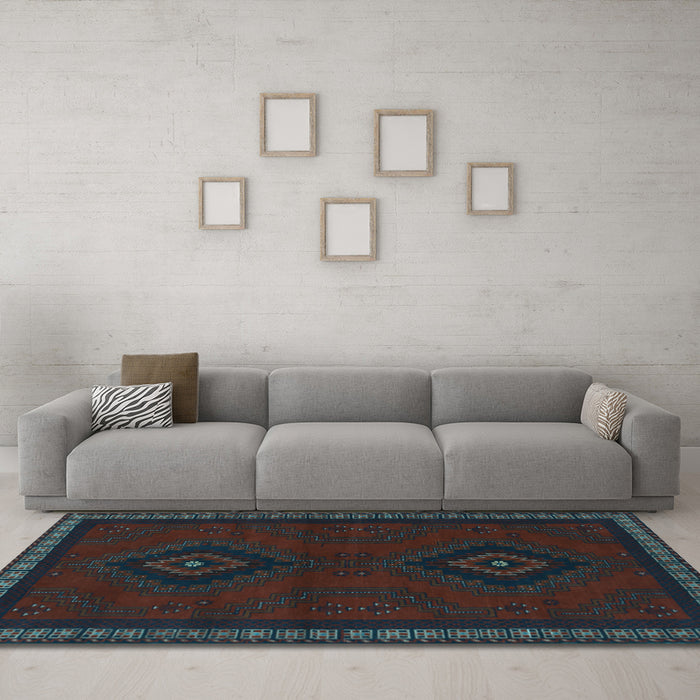 Machine Washable Persian Light Blue Traditional Rug in a Living Room, wshtr1485lblu