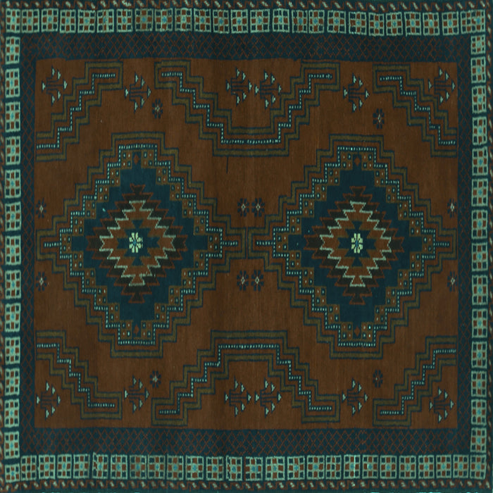 Square Persian Turquoise Traditional Rug, tr1485turq