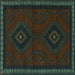 Square Persian Turquoise Traditional Rug, tr1485turq