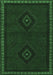 Machine Washable Persian Emerald Green Traditional Area Rugs, wshtr1485emgrn