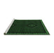 Sideview of Machine Washable Persian Emerald Green Traditional Area Rugs, wshtr1485emgrn