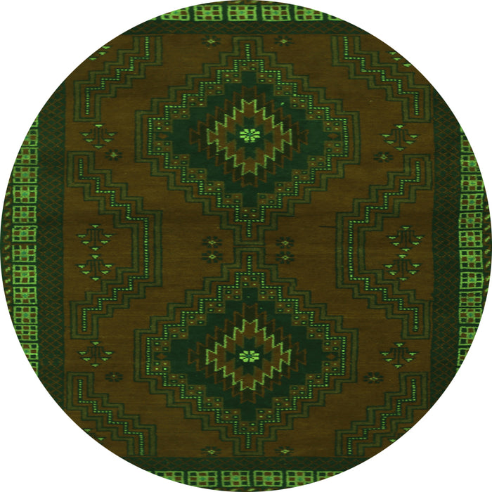 Square Persian Green Traditional Rug, tr1485grn