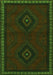 Serging Thickness of Machine Washable Persian Green Traditional Area Rugs, wshtr1485grn