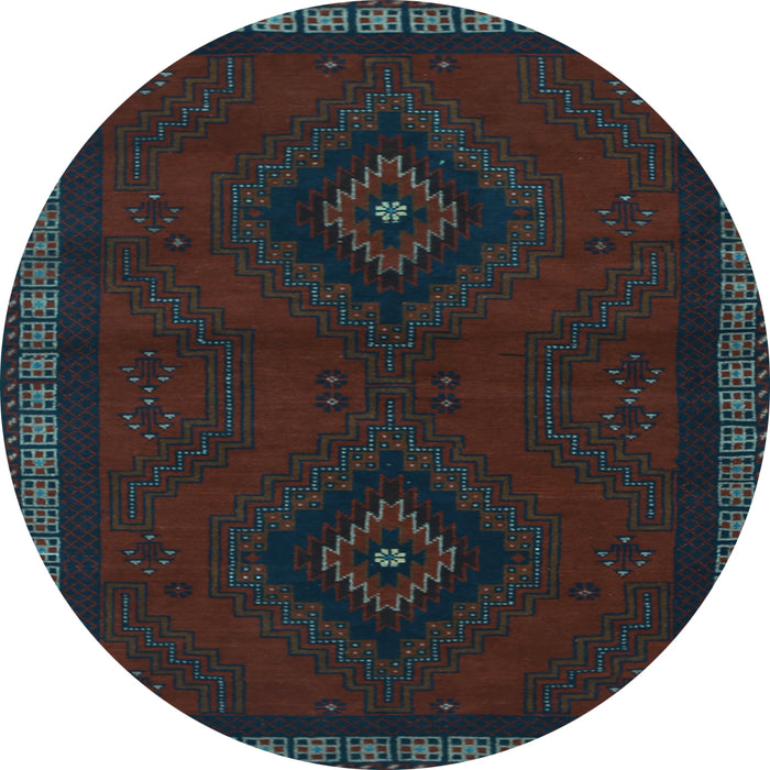 Round Persian Light Blue Traditional Rug, tr1485lblu