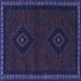 Square Persian Blue Traditional Rug, tr1485blu