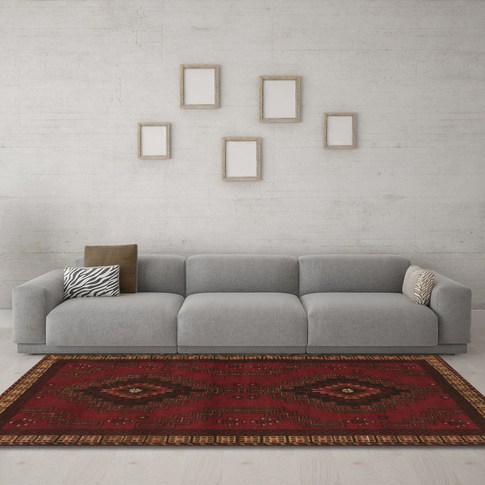 Machine Washable Persian Brown Traditional Rug in a Living Room,, wshtr1485brn