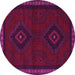Round Persian Pink Traditional Rug, tr1485pnk