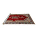 Sideview of Machine Washable Traditional Tomato Red Rug, wshtr1486