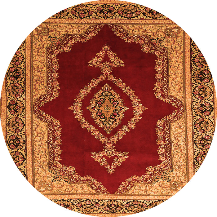 Square Persian Orange Traditional Rug, tr1486org