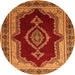 Square Persian Orange Traditional Rug, tr1486org