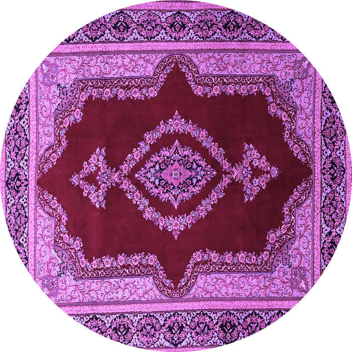 Round Persian Purple Traditional Rug, tr1486pur