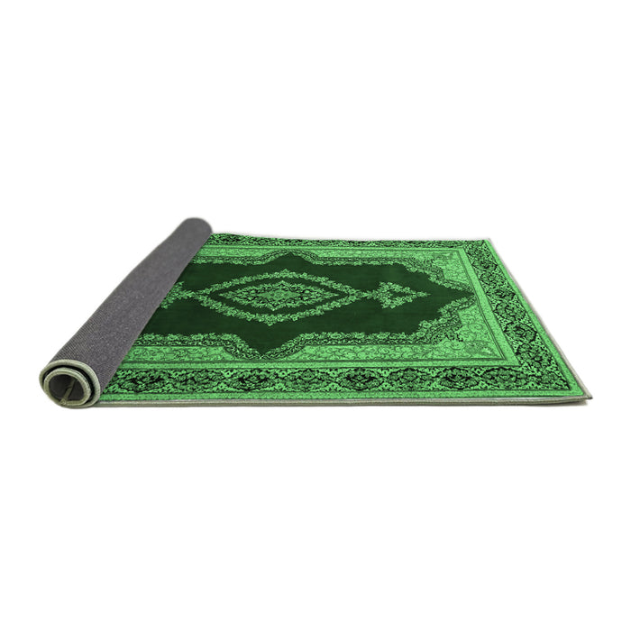 Sideview of Persian Emerald Green Traditional Rug, tr1486emgrn