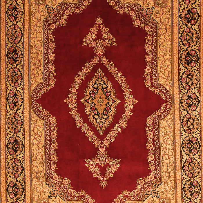 Serging Thickness of Machine Washable Persian Orange Traditional Area Rugs, wshtr1486org