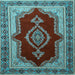 Square Machine Washable Persian Light Blue Traditional Rug, wshtr1486lblu