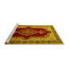 Sideview of Machine Washable Persian Yellow Traditional Rug, wshtr1486yw