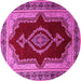 Round Persian Pink Traditional Rug, tr1486pnk